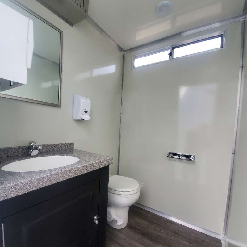 triple washroom trailer interior