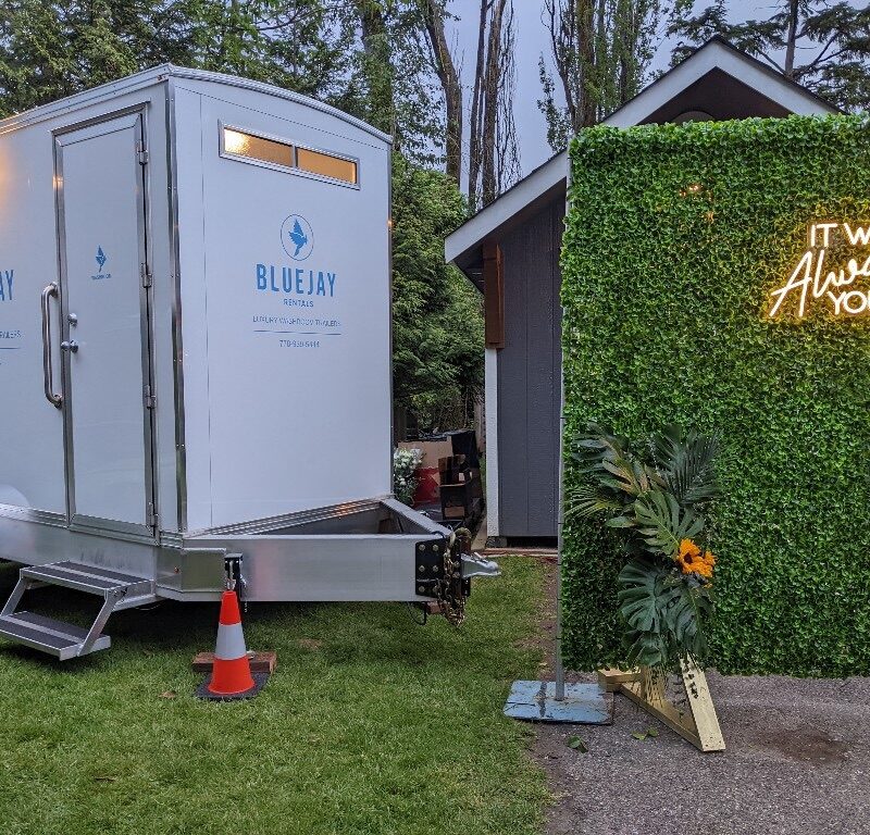 wedding washroom trailer rental