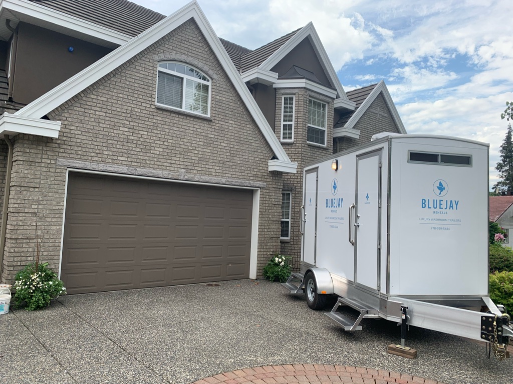 double washroom trailer outside home event