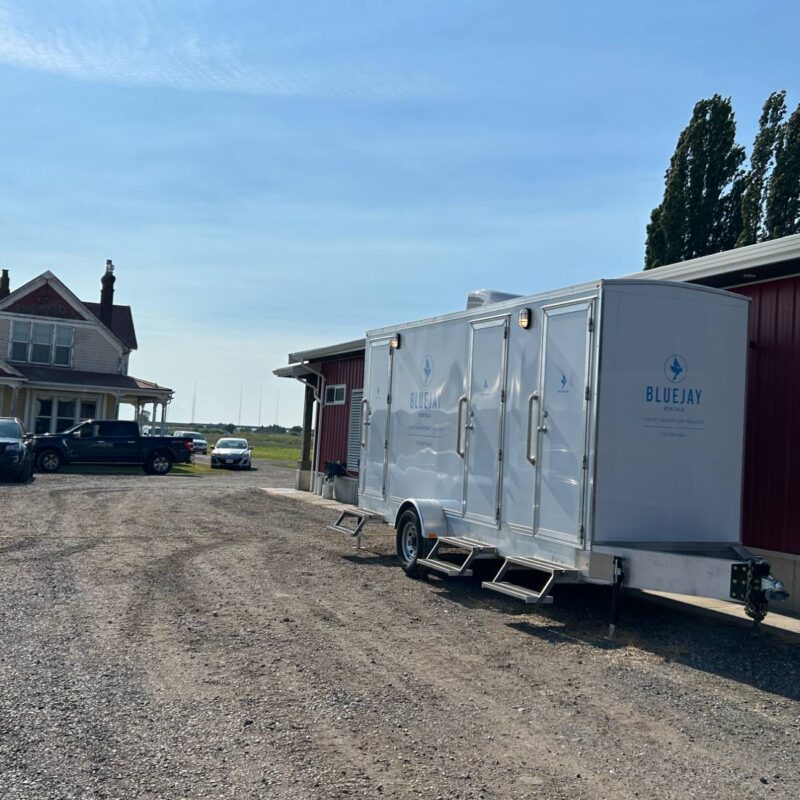 wedding washroom trailer event rental