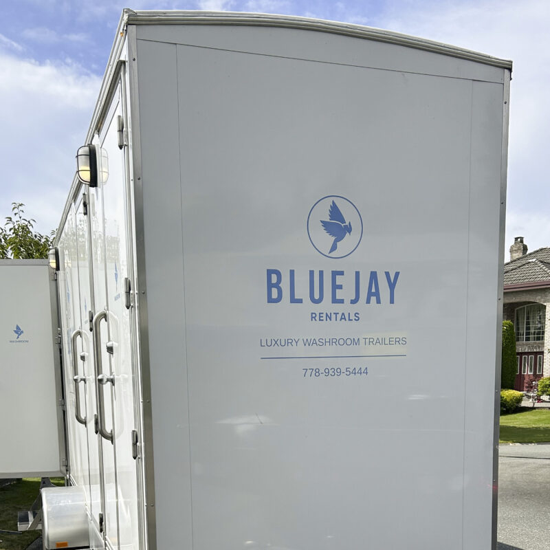 washroom trailer parked outside of event