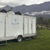 rented trailer washroom in rural park