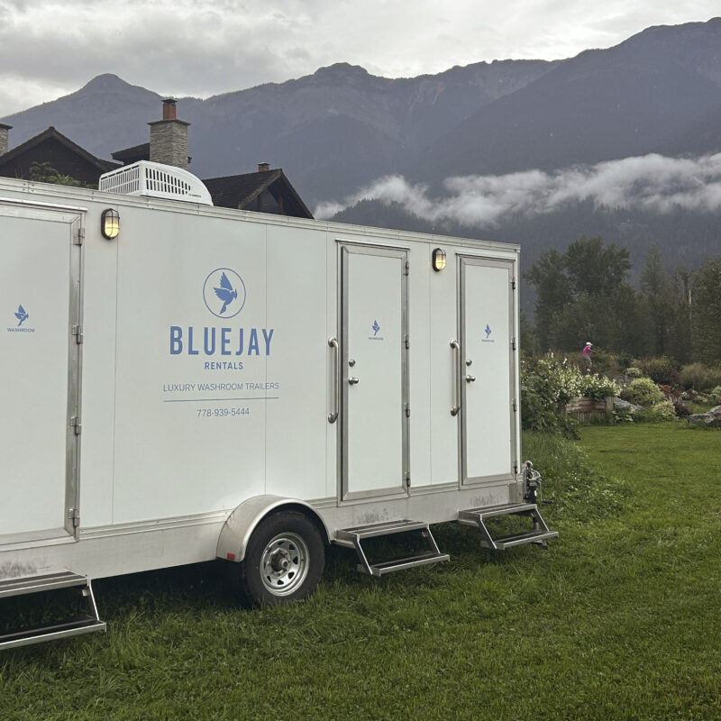 rented trailer washroom in rural park