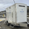 work site ordered washroom trailer in Vancouver Broadway & Arbutus St